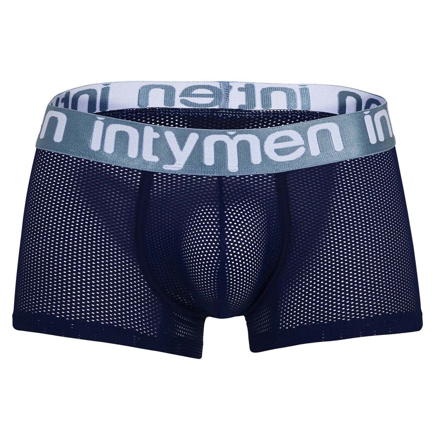 Intymen navy mesh boxer briefs, front view