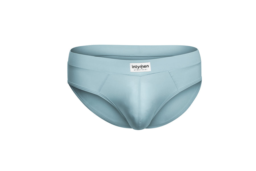 Sleek blue briefs, minimalist comfort.