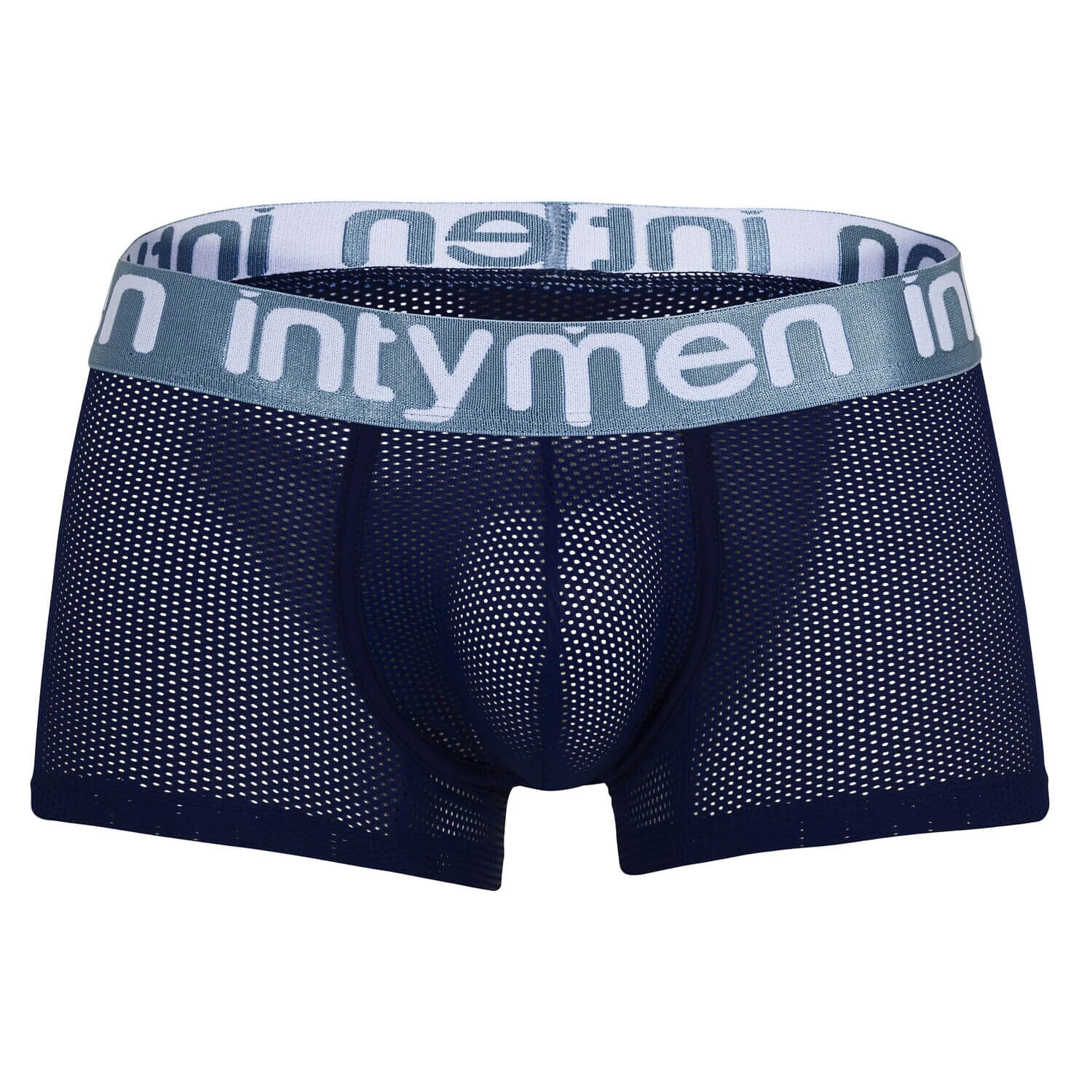Intymen navy mesh boxer briefs, front view