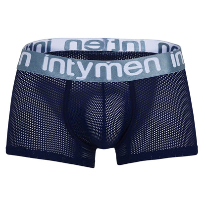 Intymen navy mesh boxer briefs, front view