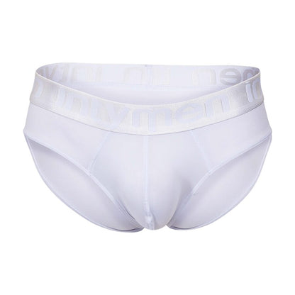 Front view – classic white brief with a bold Intymen waistband, offering sleek style and support.
