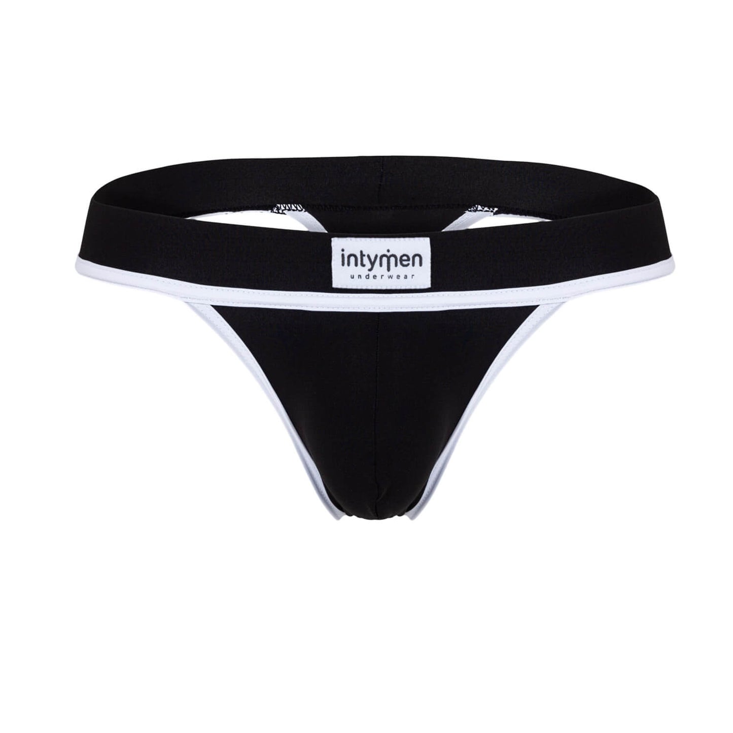 Black jockstrap with white trim.