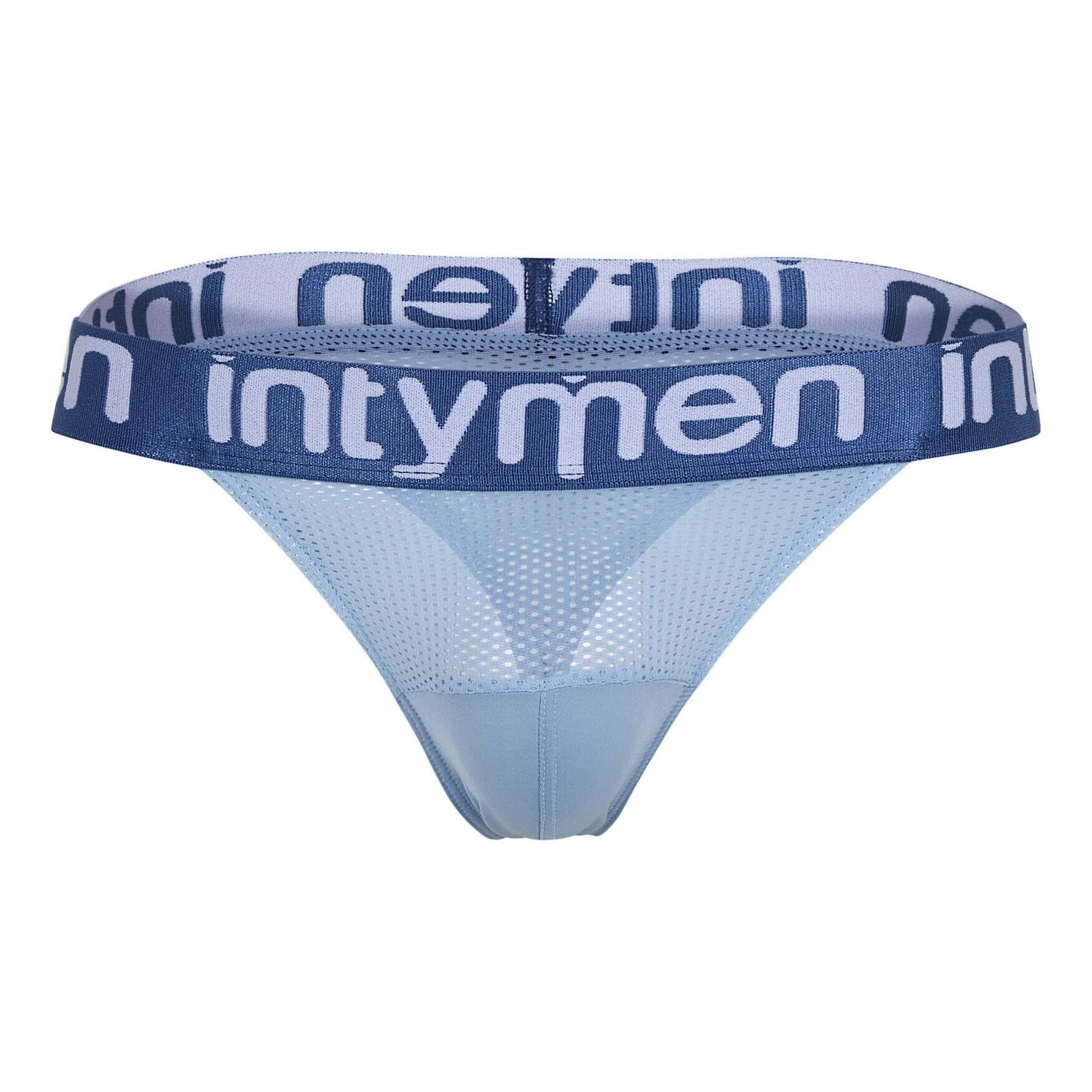 Light blue mesh thong with logo band.